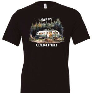 Happy Camper Crewneck T-Shirt | Many Colors